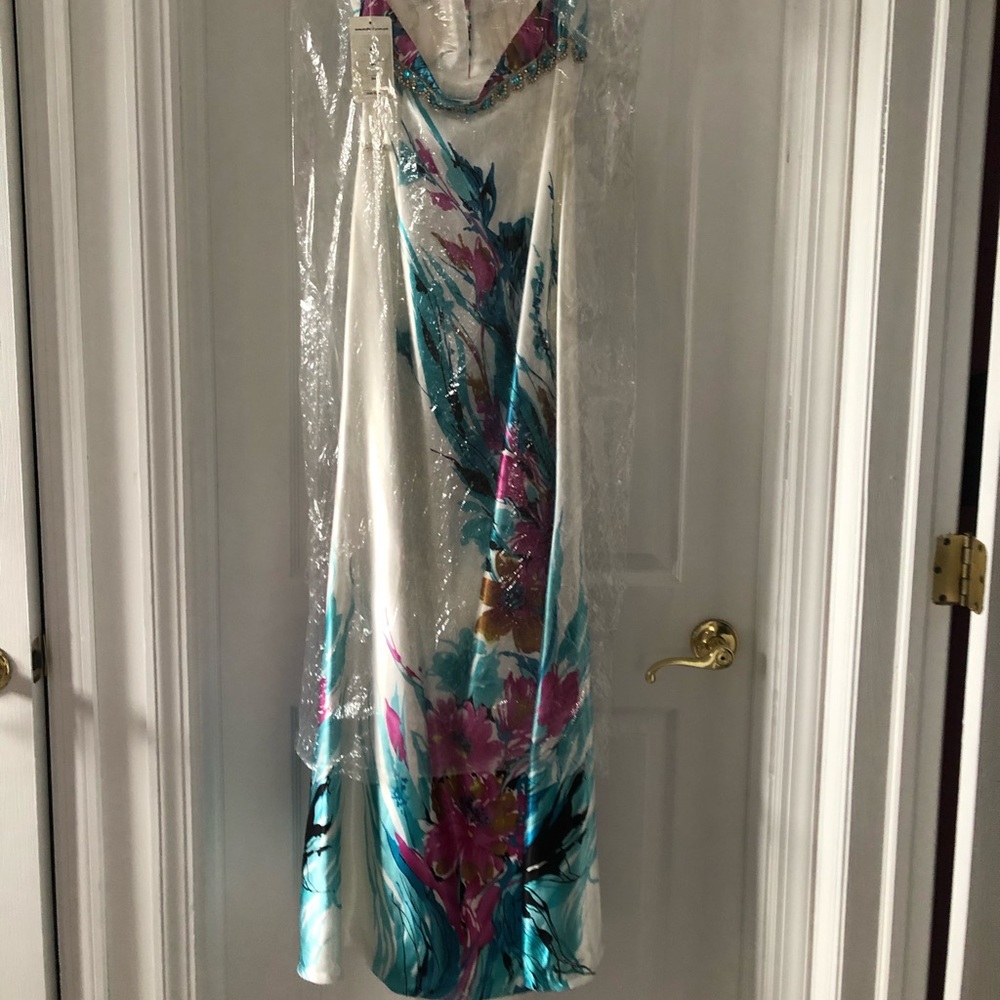 Studio 17 Prom Floral Halter Top Dress - Picture 2 of 4
